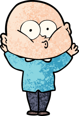 Bir insan tarafından çizilmiş kel bir adam.