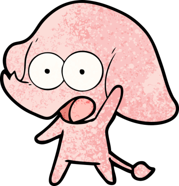 Bir insan tarafından çizilmiş şirin bir fil.