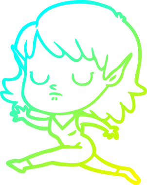 Bir insan tarafından çizilmiş soğuk gradyan çizgi çizimi.