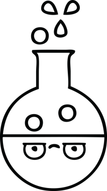 Bir insan tarafından çizilmiş bir test tüpünün çizgi çizimi