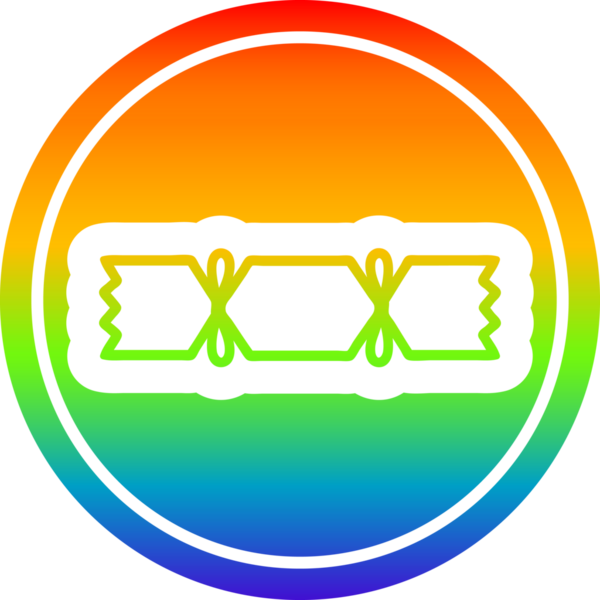 Gökkuşağı gradyan bir insan tarafından çizilmiş noel krakeri simgesi