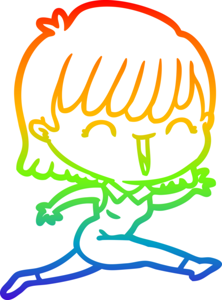 gökkuşağı gradyan çizimi bir insan tarafından çizilmiş bir karikatür kadın