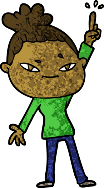 Bir insan tarafından çizilmiş karikatür kadın.