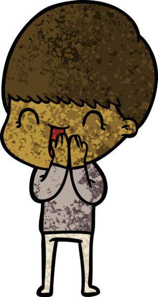 Bir insan tarafından çizilmiş mutlu çizgi film çocuğu.