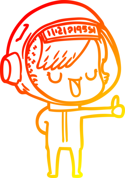 Bir insan tarafından çizilmiş bir astronot kadın çizgi çizimi.