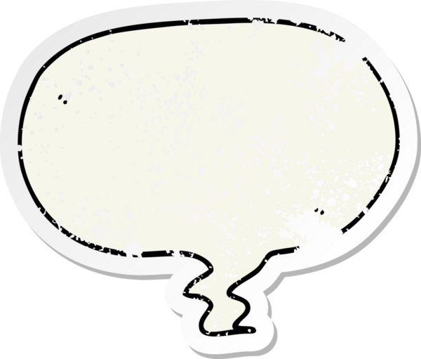 Bir insan tarafından çizilmiş karikatür konuşma balonunun sıkıntılı çıkartması.