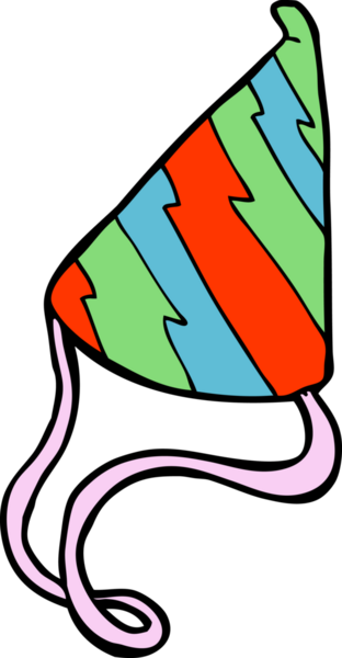 Bir insan tarafından çizilmiş karikatür parti şapkası.