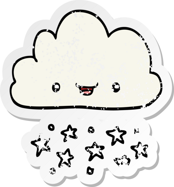 Bir insan tarafından çizilmiş karikatür fırtına bulutunun sıkıntılı çıkartması.