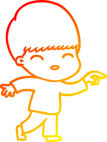 Bir insan tarafından çizilmiş mutlu çizgi film çocuğu çizimi.