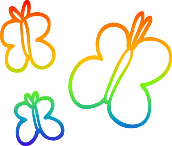 gökkuşağı gradyan çizgisi bir insan tarafından çizilmiş kelebeklerin çizimi