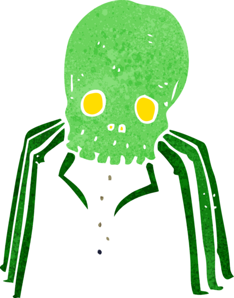 Bir insan tarafından çizilmiş ürkütücü kafatası örümceği.