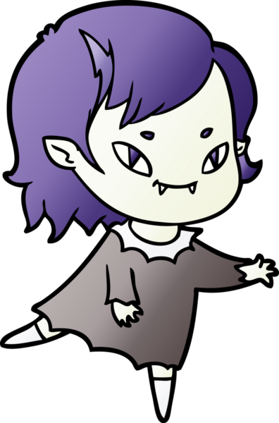 Bir insan tarafından çizilmiş çizgi film dostu vampir kız.