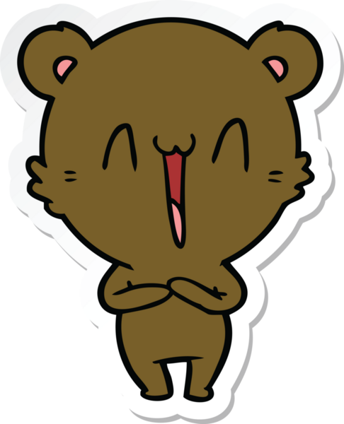 Bir insan tarafından çizilmiş mutlu ayı karikatürü.