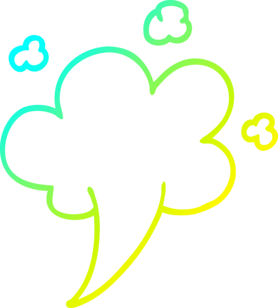 Bir insan tarafından çizilmiş soğuk hava rüzgarının çizgi çizimi.