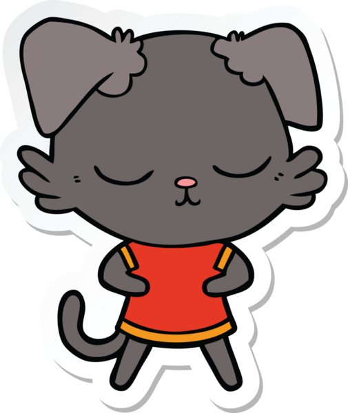 Bir insan tarafından çizilmiş şirin bir köpeğin çıkartması.