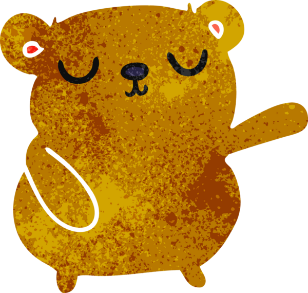 Bir insan tarafından çizilmiş şirin bir ayının serbest çizimi.