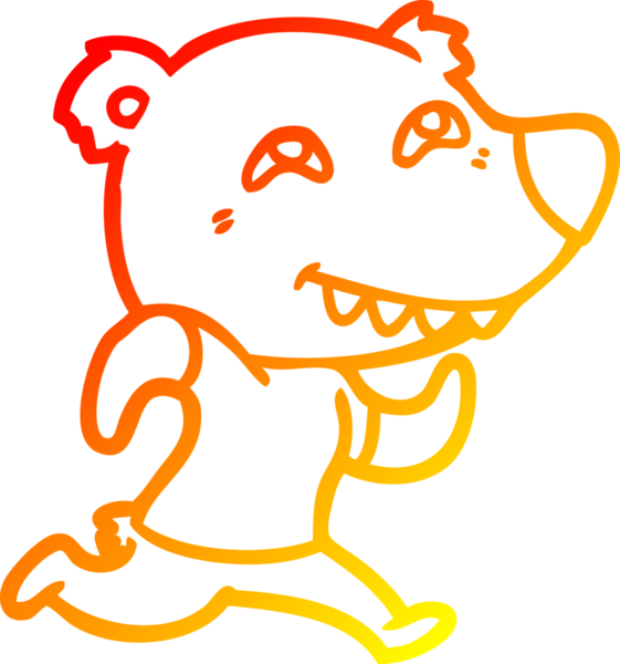 Bir insan tarafından çizilen çizgi film ayısının sıcak çizgi çizimi