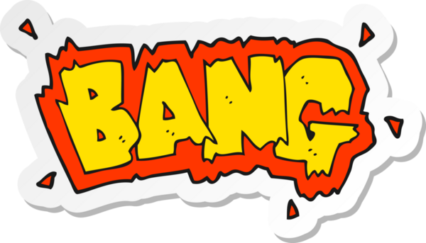 Bir insan tarafından çizilmiş bir çizgi film patlamasının çıkartması.