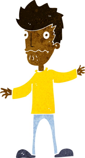 bir insan tarafından çizilmiş sinirli bir adam.