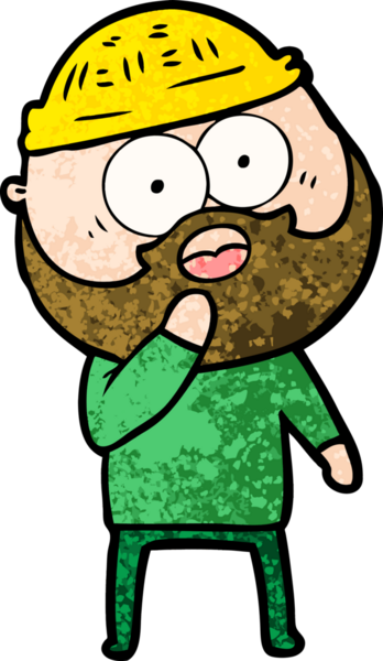 Bir insan tarafından çizilen şok olmuş sakallı adam