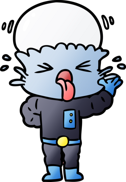 Bir insan tarafından çizilmiş iğrenç bir çizgi film uzaylısı.