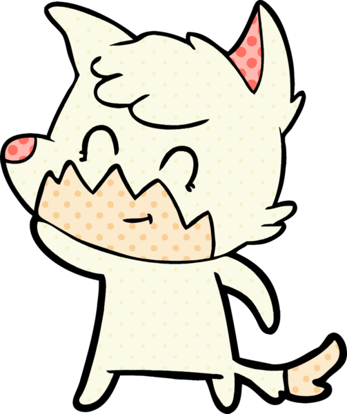 Bir insan tarafından çizilmiş çizgi film dostu tilki.