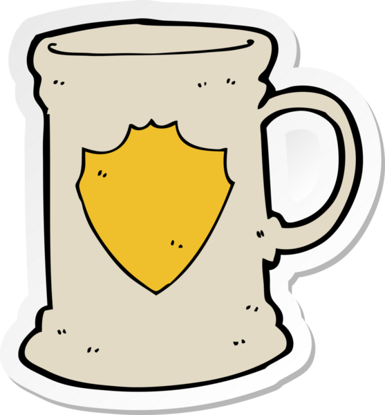 Bir insan tarafından çizilmiş eski bir karikatür çıkartması.