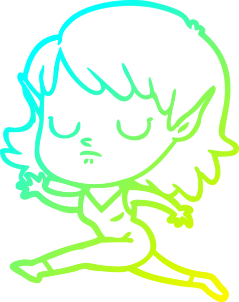 Bir insan tarafından çizilmiş soğuk gradyan çizgi çizimi.