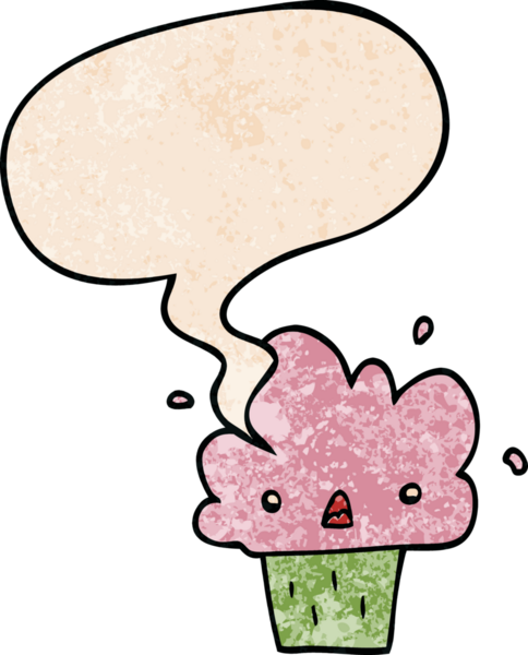 Bir insan tarafından çizilmiş eski moda konuşma baloncuklu çizgi film keki.