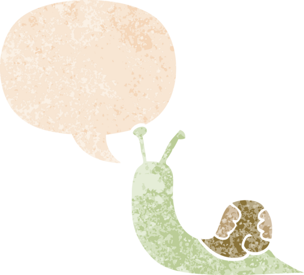 grunge 'da konuşma baloncuğu olan karikatür salyangozu bir insan tarafından çizilmiş tedirgin geçmiş doku