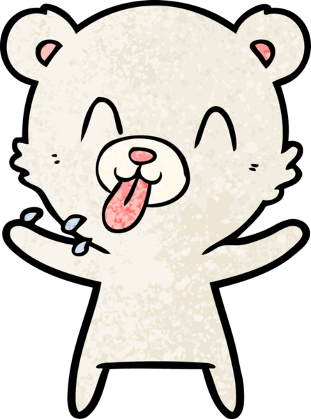 kaba karikatür kutup ayısının insan tarafından çizilmiş dili.