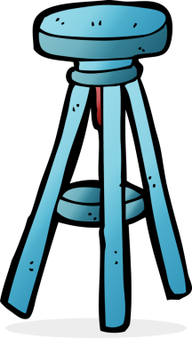 bir insan tarafından çizilmiş bir tabure.