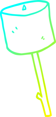 Bir insan tarafından çizilen çubuğa çizilmiş bir şekerlemenin soğuk gradyan çizgisi.