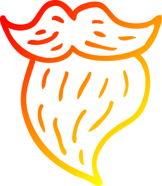 Bir insan tarafından çizilmiş beyaz sakallı bir çizgi.