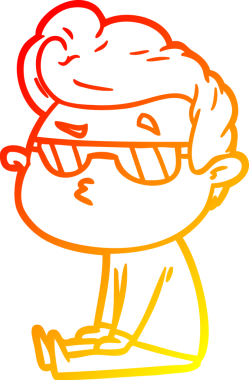 Bir insan tarafından çizilen karikatür karikatürünün sıcak çizgi çizimi.