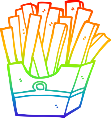 gökkuşağı gradyan çizgi çizimi bir insan tarafından çizilmiş bir çizgi film patates kızartması