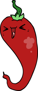 Bir insan tarafından çizilmiş acı biber çizgi filmi.