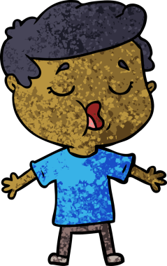 Bir insan tarafından çizilmiş karikatür adam konuşuyor.