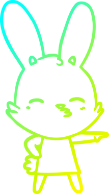 Bir insan tarafından çizilmiş garip bir tavşan çizgi filmi.