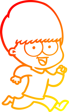 Bir insan tarafından çizilmiş mutlu çizgi film çocuğu çizimi.