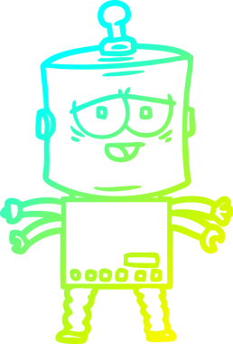 Bir insan tarafından çizilmiş soğuk gradyan robot çizimi