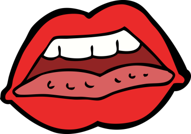 Bir insan tarafından çizilmiş seksi dudaklar.