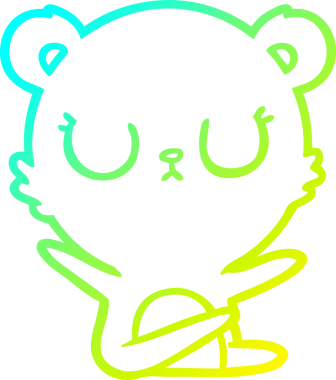 Bir insan tarafından çizilmiş barışçıl bir ayının soğuk gradyan çizgisi.