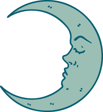 Bir insan tarafından çizilmiş hilal şeklinde ikonik dövme.