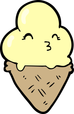 Bir insan tarafından çizilmiş karikatür dondurma.