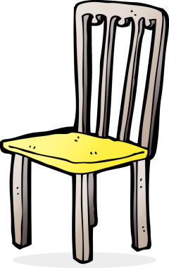 Bir insan tarafından çizilmiş eski bir sandalye.