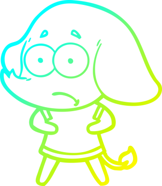 Bir insan tarafından çizilmiş belirsiz bir filin soğuk eğik çizgisi.