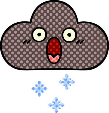 Bir insan tarafından çizilmiş fırtına kar bulutu çizgi filmi.