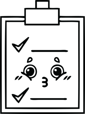 Bir insan tarafından çizilmiş bir kontrol listesinin çizgi çizimi