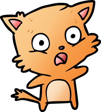 Bir insan tarafından çizilmiş çizgi film kedisi.